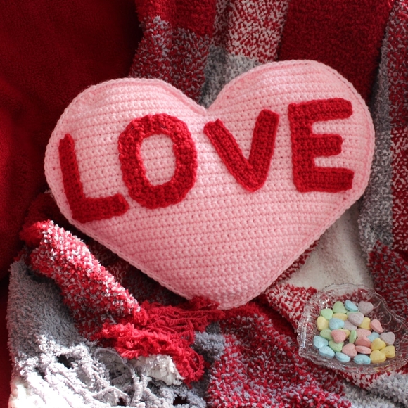 Hand Crafted Other - Handmade Candy Heart Pillow 🩷